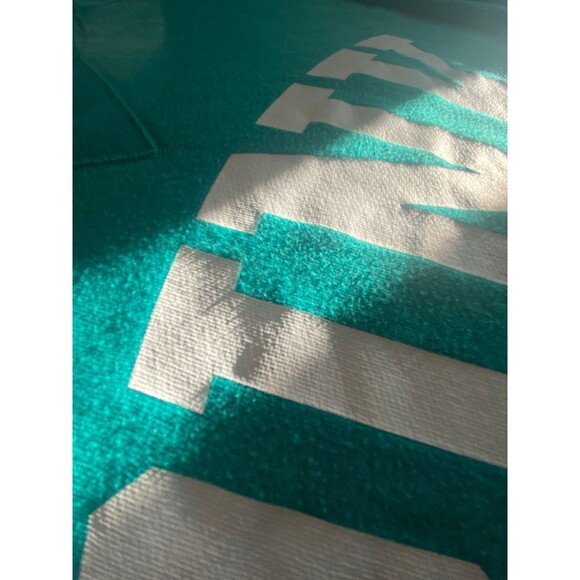 PINK Victoria’s Secret logo crew neck teal green sweatshirt medium long sleeve - Picture 6 of 11